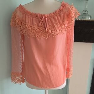Chic Me NWOT Coral Blouse S